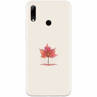 Husa silicon pentru Huawei P Smart 2019, Autumn Tree Leaf Shape Illustration foto