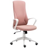 Vinsetto Scaun de birou, scaun de calculator, spătar &icirc;nclinabil, rotativ, reglabil &icirc;n &icirc;nălțime, 62x56x110-119.5cm, roz | Aosom Romania