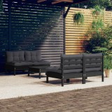 Cumpara ieftin Set mobilier grădină cu perne antracit, 5 piese, lemn de pin