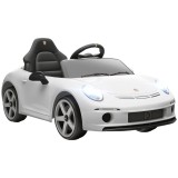 AIYAPLAY Mașină pentru Copii 3-5 Ani cu Licență Oficială RUF GT, Telecomandă, Centură de Siguranță și Muzică, Alb | Aosom Romania