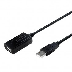 CABLU USB LOGILINK prelungitor USB 2.0 (T) la USB 2.0 (M) 10m negru UA0143 foto