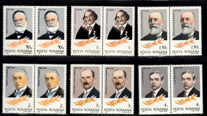 A11 TX10 7 - 1985 - Aniversari - comemorari - perechi de cate doua timbre