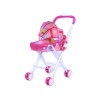 Carucior Jucarie Papusi Roz, Cadru Metalic, Toy - Accesorii Papusi, Joc de Rol, Interior/Exterior