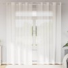 VidaXL Perdele Voile cu Oeje 2 buc Alb 4102151