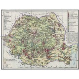 Harta economica Romania, 1983, reproducere