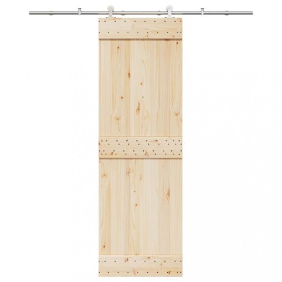 Set piese pentru ușă glisantă, argintiu, 200 cm oțel inoxidabil foto