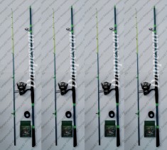 SET 4 Lansete SAIMINO WHITE AMUR 2.40m +4 Mulinete SAIMINO X4000 si 4 role fir