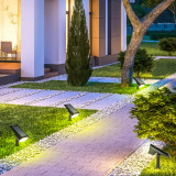 Cumpara ieftin Outsunny Lampi de gradina , aplica de perete, lumina solara cu LED IP65 pentru exterior, cu 3 lumini de culoare, 2 luminozitati pentru terasa, alee, v