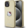 Husa pentru iPhone 15 - Hello Kitty Hardcase Leather Kitty Head MagSafe (HKHMP15SPGHCKD) - Gold