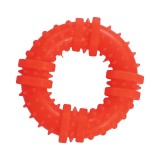 Jucarie pentru caini, forma de Inel cu Tepi, 12 cm, portocaliu