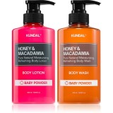 KUNDAL Honey &amp; Macadamia Baby Powder set pentru corp