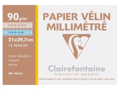 Hartie milimetrica A4 90 g/mp 12 coli/plic Clairefontaine