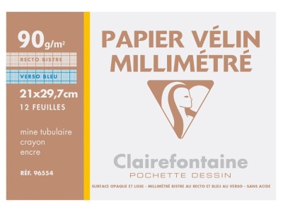 Hartie milimetrica A4 90 g/mp 12 coli/plic Clairefontaine foto