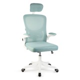 Cumpara ieftin Scaun de birou ergonomic cu brate rabatabile, alb/albastru, 58 x 48 / 50 x 50 cm Best CarHome