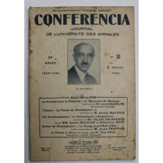 CONFERENCIA , JOURNAL DE L &#039; UNIVERSITE DES ANNALES , JANVIER , 1930 , VEZI DESCRIEREA !