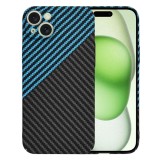 Husa iPhone 15 Plus Asteroid GSM Carbonite FiberShell, bleu