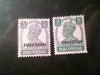 2 Timbre Pakistan 1941 supratipar pe timbre India George VI 3 si 9p , fara guma, Nestampilat