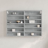 VidaXL Dulap cu vitrină, gri beton, 80x8,5x58 cm, lemn prelucrat