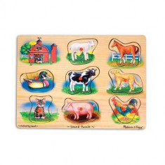 Puzzle Lemn Melissa &amp;amp; Doug cu Sunete Animale de la Ferma foto