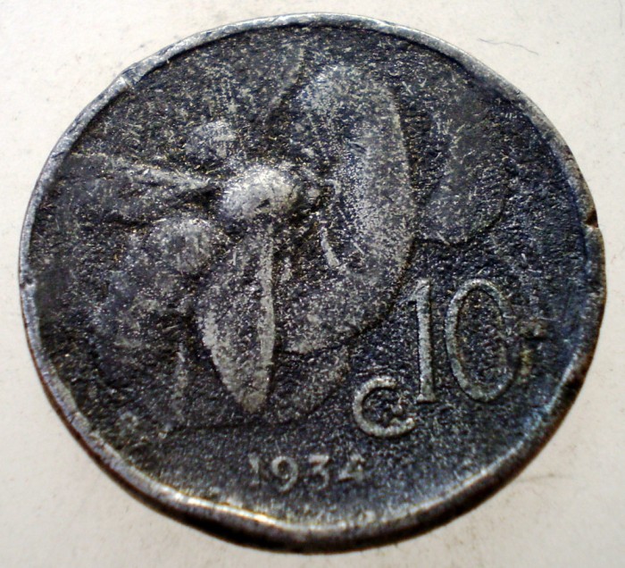 1.663 ITALIA VITTORIO EMANUELE III 10 CENTESIMI 1934 R FALS