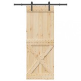 vidaXL Ușă glisantă cu set de feronerie 85x210 cm, lemn masiv de pin