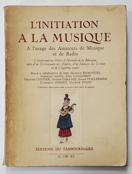 L&#039;INITIATION A LA MUSIQUE , A L&#039;USAGE DES AMATEURS de MUSIQUE ET DE RADIO , 1949