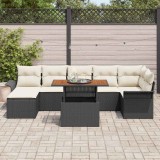 vidaXL Set de canapele pentru grădină 8 pcs Negru Rattan poli 3358098