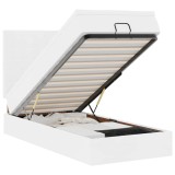 Cumpara ieftin Cadru de pat otoman cu saltea alb 90x190cm piele artificiala