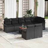 Cumpara ieftin Set de canapele pentru gradina 9 buc. 8-Locuri Negru poliratan