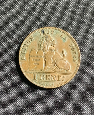 Moneda 5 centime 1901 Belgia foto