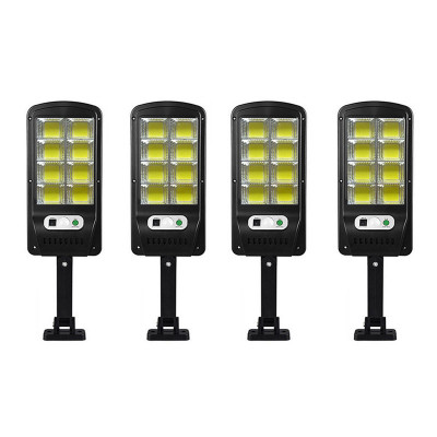 Pachet 4 corpuri de iluminat stradal cu panou solar Street Lamp, 8 x LED COB, 25 W, senzor miscare, telecomanda inclusa foto
