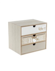 Cutie decorativa din lemn cu 3 sertare, 20x15x18cm foto