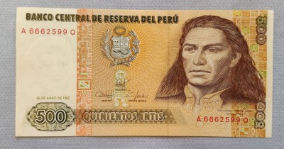 Peru - 500 Intis (1987) sA666 foto