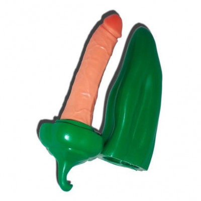 Jucarie distractiva pentru adulti, Green Pepper, penis ascuns intr-un ardei foto