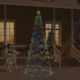 Brad de Crăciun pe catarg, 500 LED-uri, multicolor, 300 cm