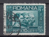 ROMANIA 1932 LP 92 EFIGIA CELOR TREI REGI SERIE STAMPILATA