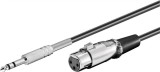 Cablu jack stereo 6.35mm la XLR T-M 6m Negru, KJACKXLR01