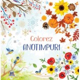 Colorez anotimpuri. Carte de colorat + 12 creioane colorate