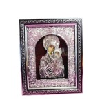 Icoana Maica Domnului cu Pruncul, 25cm, Lemn, Multicolor, Ortodoxa, Cu Rama, Birou, Decoratiune