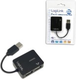 HUB extern LOGILINK, porturi USB: USB 2.0 x 4, conectare prin USB 2.0, cablu 0.05 m, negru, &quot;UA0139&quot; (timbru verde 0.8 lei)