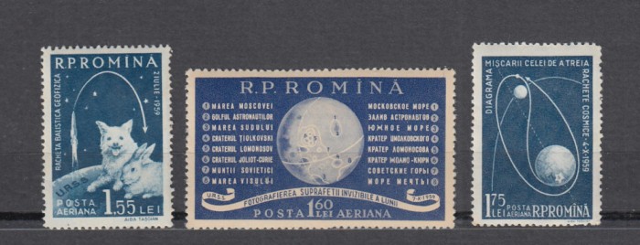 ROMANIA 1959 LP 487 ANUL GEOFIZIC INTERNATIONAL SERIE MNH