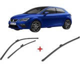 Cumpara ieftin Set 3 stergatoare SEAT LEON (KL1, KLG) 2019, pentru parbriz si luneta, Valeo Silencio Xtrm