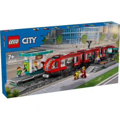 LEGO CITY TRAINS STATIE SI TRAMVAI IN CENTRUL ORASULUI 60423 foto
