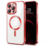 Cumpara ieftin Husa pentru iPhone 12 Pro Max, Techsuit Luxury Crystal MagSafe, Red