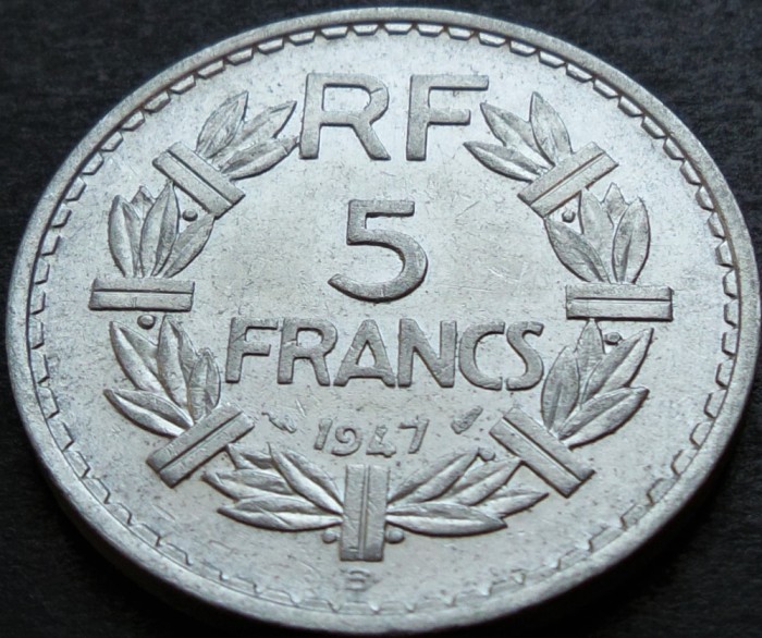 Moneda istorica 5 FRANCI - FRANTA, anul 1947 *cod 4024 - Beaumont le Roger Mints