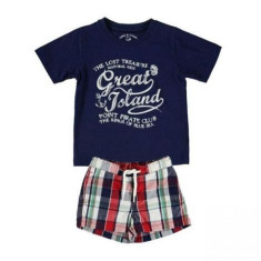 Set tricou bleumarin si short baie (3659), 4 ani / 104 cm