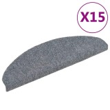 Cumpara ieftin Covorase pentru scari autoadezive, 15 buc., 65x21x4 cm, gri deschis, semirotunde, mari
