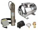 Kit complet sistem hidrofor, pompa submersibila SUMOTO ONKM150/50, rezervor de 50 litri din inox, presostat, racord 5 cai, manometru, SM0071/50I