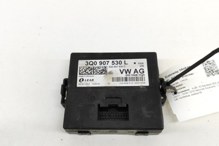 Unitate de control Gateway AUDI A3 Sportback 8VA, 8VF 2018 OEM: 3Q0907530L,3Q0907530C 23468909