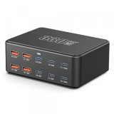 Incarcator Statie OEM HW66, 330W, 5A, 4 x USB-A - 6 x USB-C, Negru